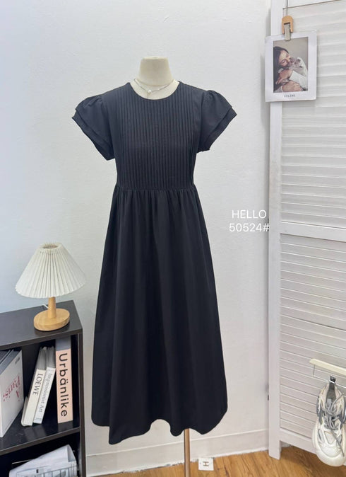 Summer Round Neckline Short Sleeves Maxi Dress